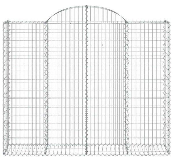 VidaXL 8 db íves horganyzott vas gabion kosár 200x50x160/180 cm