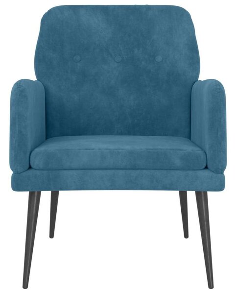 Modern Kék Bársony Fotel - 79x79x62 cm