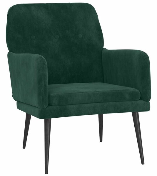 Homely - Bársony Fotel - Sötétzöld - 79x79x62 cm