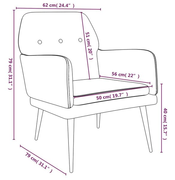 Modern Kék Bársony Fotel - 79x79x62 cm