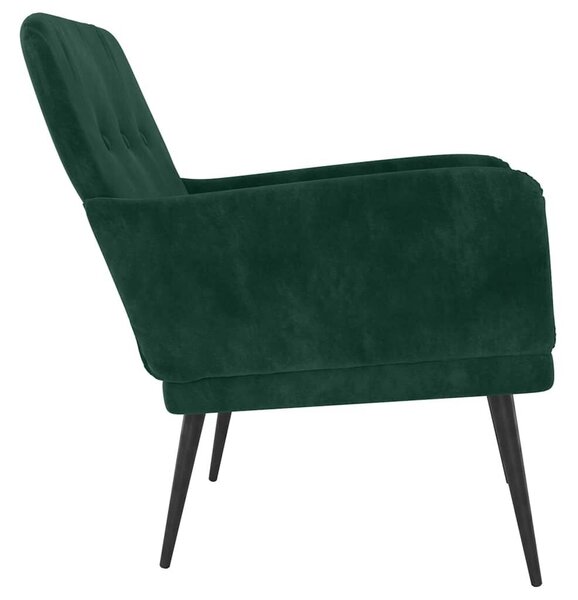 Homely - Bársony Fotel - Sötétzöld - 79x79x62 cm