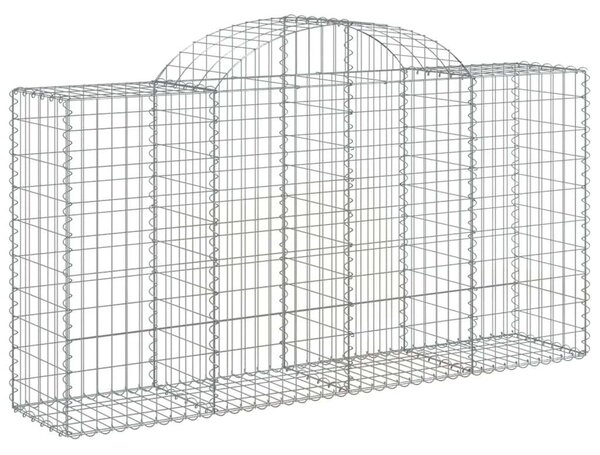 4 db íves horganyzott vas gabion kosár 200 x 50 x 100/120 cm
