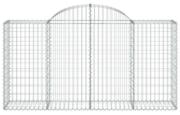 VidaXL 50 db íves horganyzott vas gabion kosár 200x50x100/120 cm