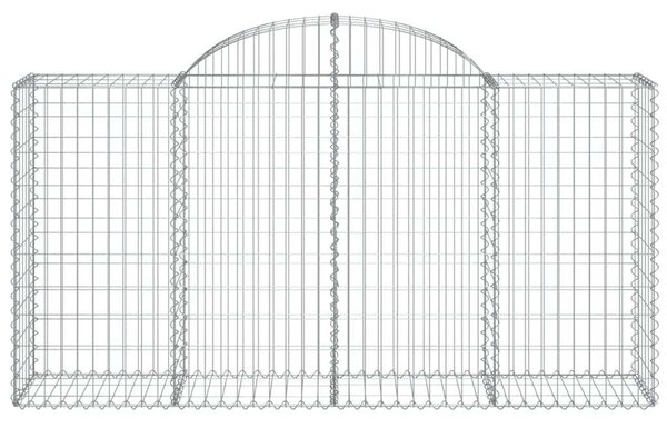 VidaXL 50 db íves horganyzott vas gabion kosár 200x50x100/120 cm