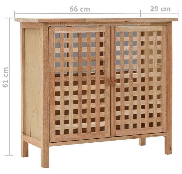 Diófa Mosdószekrény - 66x29x61 cm - Rácsos Ajtókkal