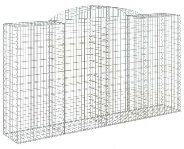 VidaXL 7 db íves horganyzott vas gabion kosár 300x50x160/180 cm