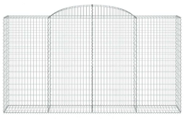 VidaXL Gabion Fal Elem Készlet - 5 db Íves Kosár - 300x50x160/180 cm