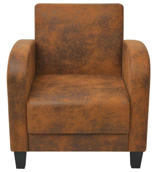 Modern Barna Művelúr Fotel - 70x69x72 cm