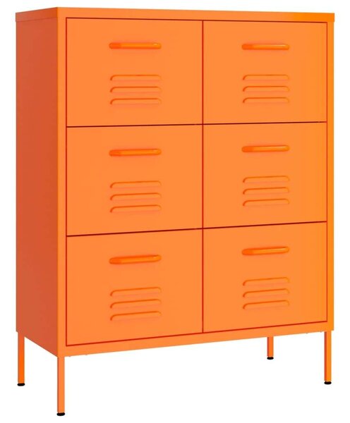 Narancssárga acél fiókos szekrény 80 x 35 x 101,5 cm