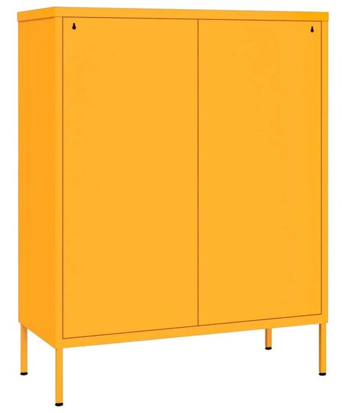 Mustársárga acél fiókos szekrény 80 x 35 x 101,5 cm