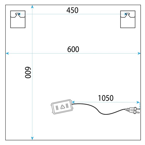 LED Tükör 60x60 YH-BL-12