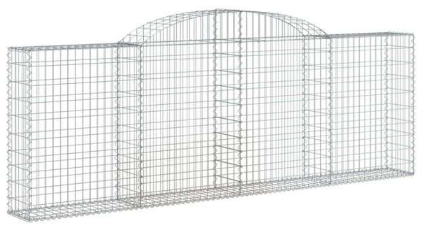 VidaXL 30 db íves horganyzott vas gabion kosár 300 x 30 x 100/120 cm