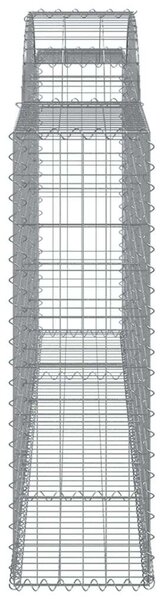 VidaXL 30 db íves horganyzott vas gabion kosár 300 x 30 x 100/120 cm
