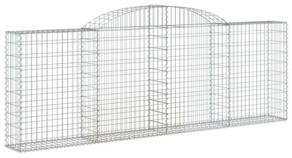 VidaXL 30 db íves horganyzott vas gabion kosár 300 x 30 x 100/120 cm