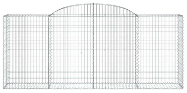 VidaXL 13 db íves horganyzott vas gabion kosár 300x50x120/140 cm