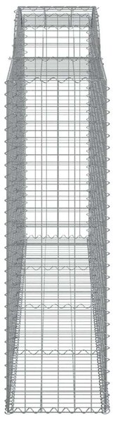 VidaXL 7 db íves horganyzott vas gabion kosár 300x50x160/180 cm
