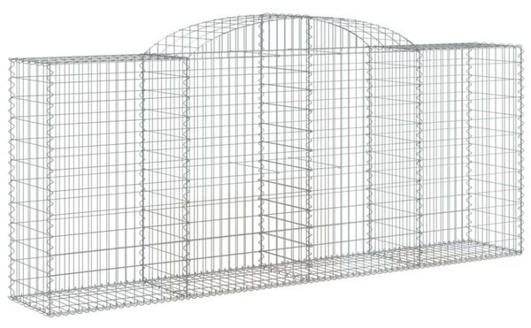 VidaXL 13 db íves horganyzott vas gabion kosár 300x50x120/140 cm