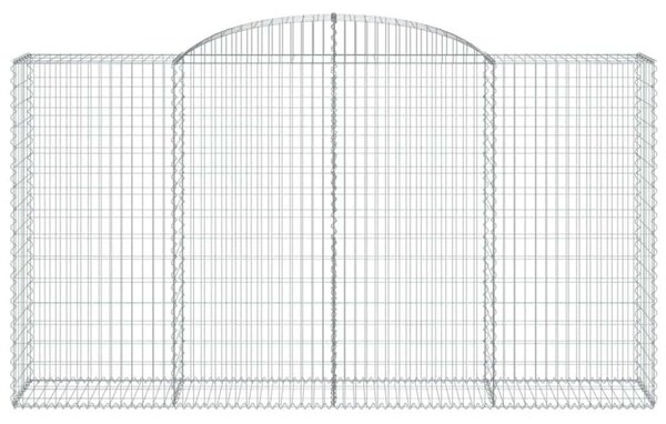 VidaXL 7 db íves horganyzott vas gabion kosár 300x50x160/180 cm