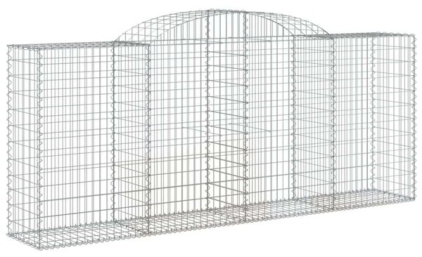 VidaXL 13 db íves horganyzott vas gabion kosár 300x50x120/140 cm
