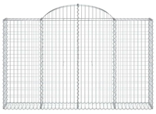 VidaXL 4 db íves horganyzott vas gabion kosár 200x30x120/140 cm