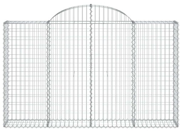VidaXL 4 db íves horganyzott vas gabion kosár 200x30x120/140 cm