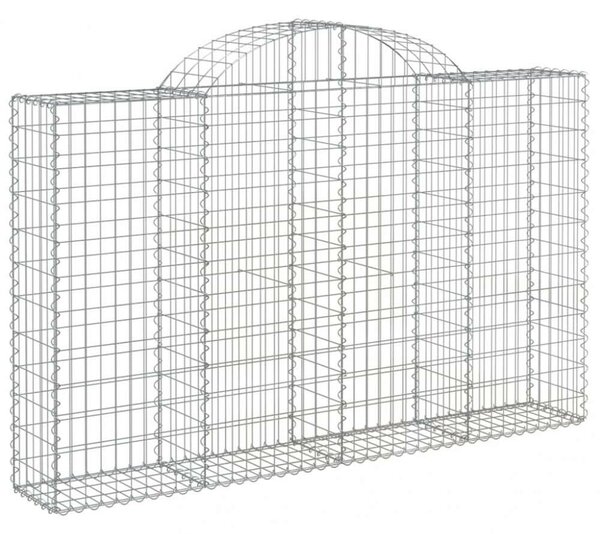 VidaXL 4 db íves horganyzott vas gabion kosár 200x30x120/140 cm