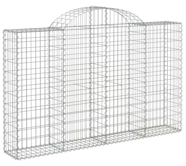 VidaXL 4 db íves horganyzott vas gabion kosár 200x30x120/140 cm