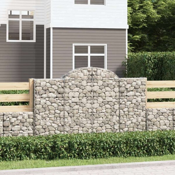 VidaXL 4 db íves horganyzott vas gabion kosár 200x30x120/140 cm