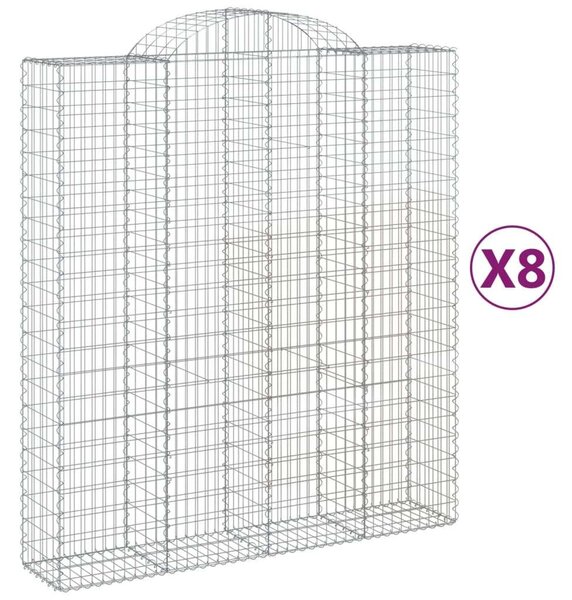 VidaXL Gabion Kosár Kerti Fal - 8 db - 200x50x220/240 cm