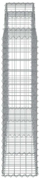 VidaXL 4 db íves horganyzott vas gabion kosár 200x30x120/140 cm
