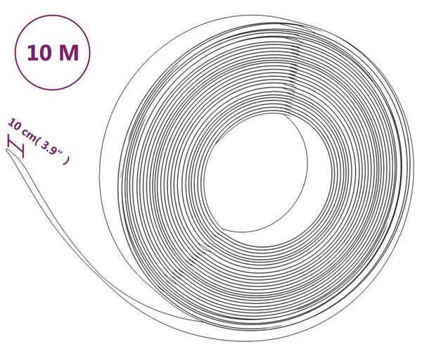 VidaXL 4 db barna polietilén kerti szegély 10 m x 10 cm