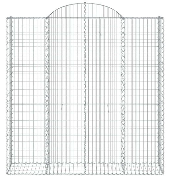 VidaXL 5 db íves horganyzott vas gabion kosár 200x50x200/220 cm