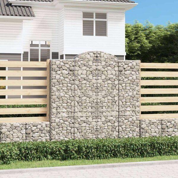 VidaXL 5 db íves horganyzott vas gabion kosár 200x50x200/220 cm