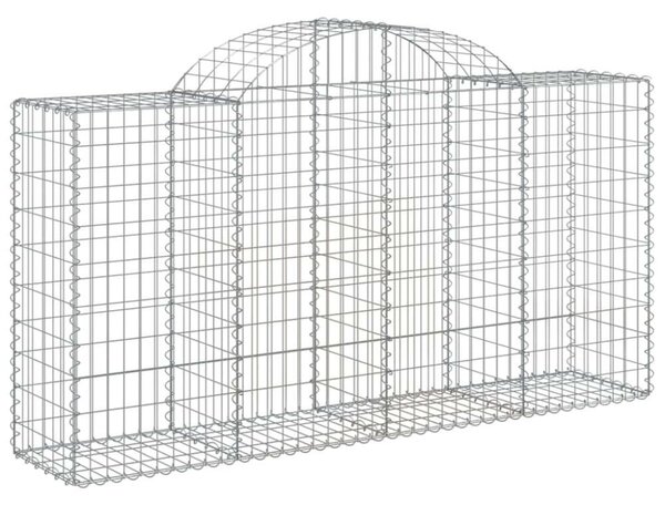 VidaXL 50 db íves horganyzott vas gabion kosár 200x50x100/120 cm