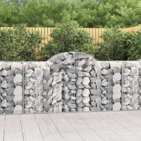 VidaXL 50 db íves horganyzott vas gabion kosár 200x50x100/120 cm