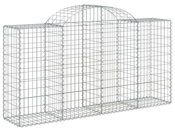 4 db íves horganyzott vas gabion kosár 200 x 50 x 100/120 cm