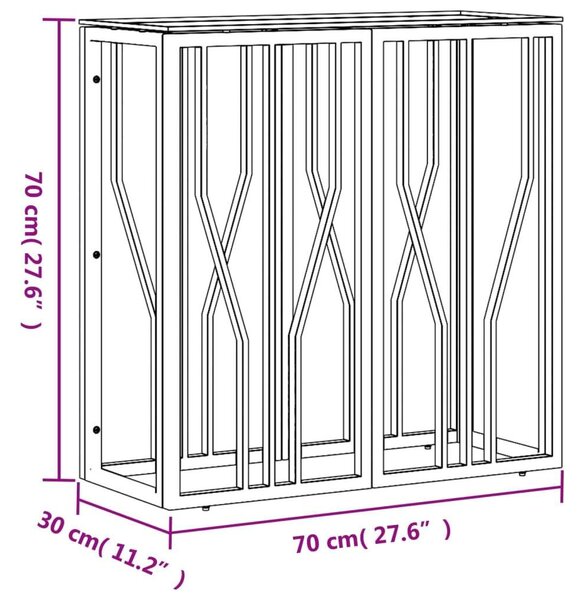 VidaXL Tálalóasztal - Üveg és Rozsdamentes Acél - 70x30x70 cm