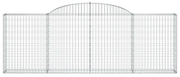 VidaXL 30 db íves horganyzott vas gabion kosár 300 x 30 x 100/120 cm