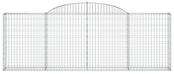 VidaXL 30 db íves horganyzott vas gabion kosár 300 x 30 x 100/120 cm
