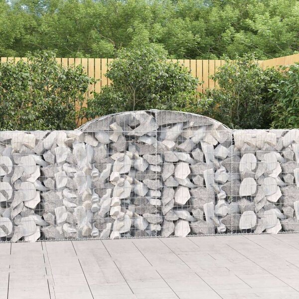 VidaXL 30 db íves horganyzott vas gabion kosár 300 x 30 x 100/120 cm
