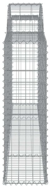 VidaXL 30 db íves horganyzott vas gabion kosár 300 x 30 x 100/120 cm