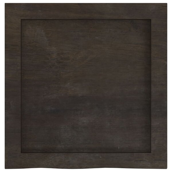 Sötétbarna kezelt tömör tölgyfa fali polc 40x40x(2-4) cm