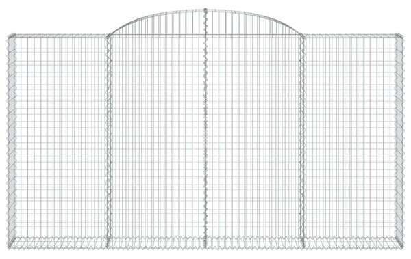 2 db íves horganyzott vas gabion kosár 300x30x160/180 cm
