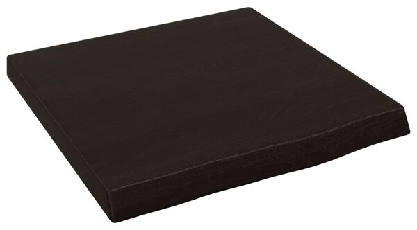 Sötétbarna kezelt tömör tölgyfa fali polc 40x40x(2-4) cm