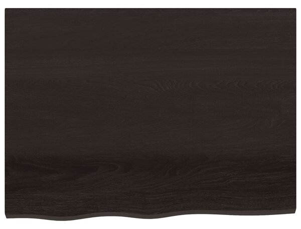 Sötétbarna kezelt tömör tölgyfa fali polc 80x60x(2-4) cm