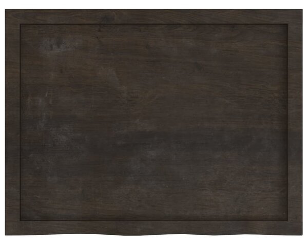 Sötétbarna kezelt tömör tölgyfa fali polc 80x60x(2-4) cm