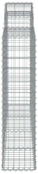 VidaXL 9 db íves horganyzott vas gabion kosár 200x30x120/140 cm
