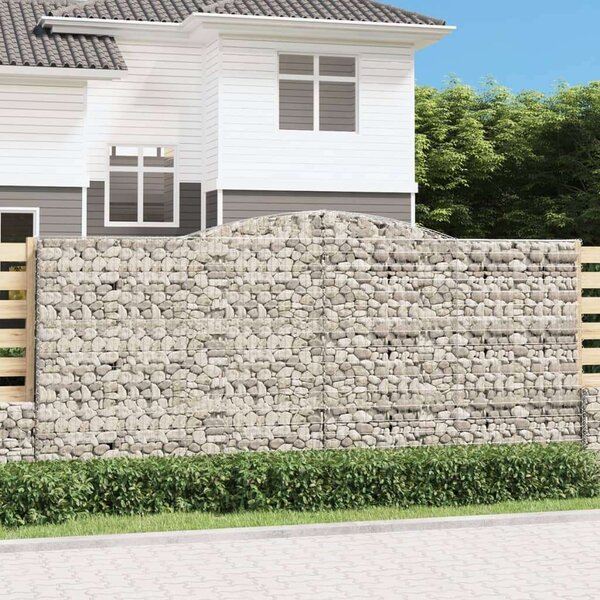 VidaXL 9 db íves horganyzott vas gabion kosár 400x50x180/200 cm