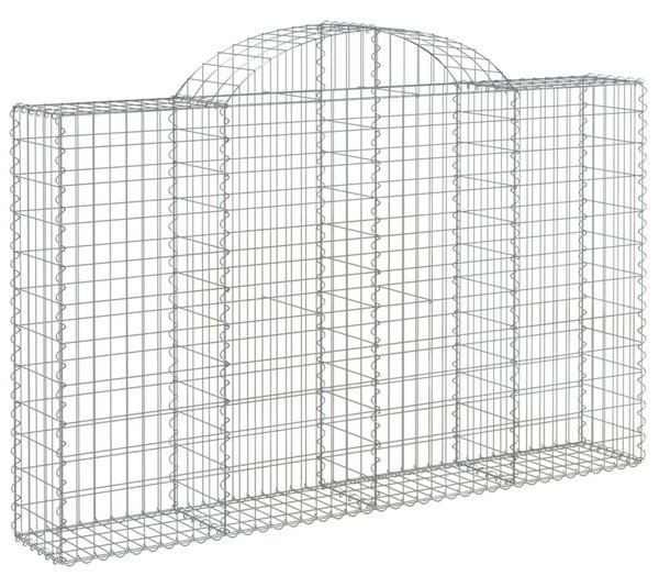 VidaXL 9 db íves horganyzott vas gabion kosár 200x30x120/140 cm