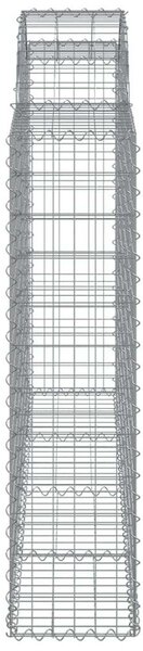VidaXL 9 db íves horganyzott vas gabion kosár 200x30x120/140 cm